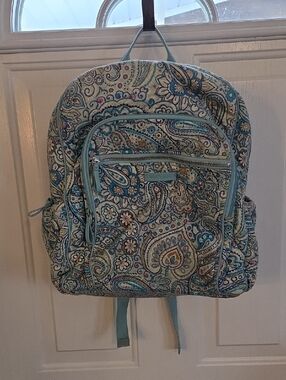 Vera Bradley Quilted  Backpack  In Daisy Dot Paisley